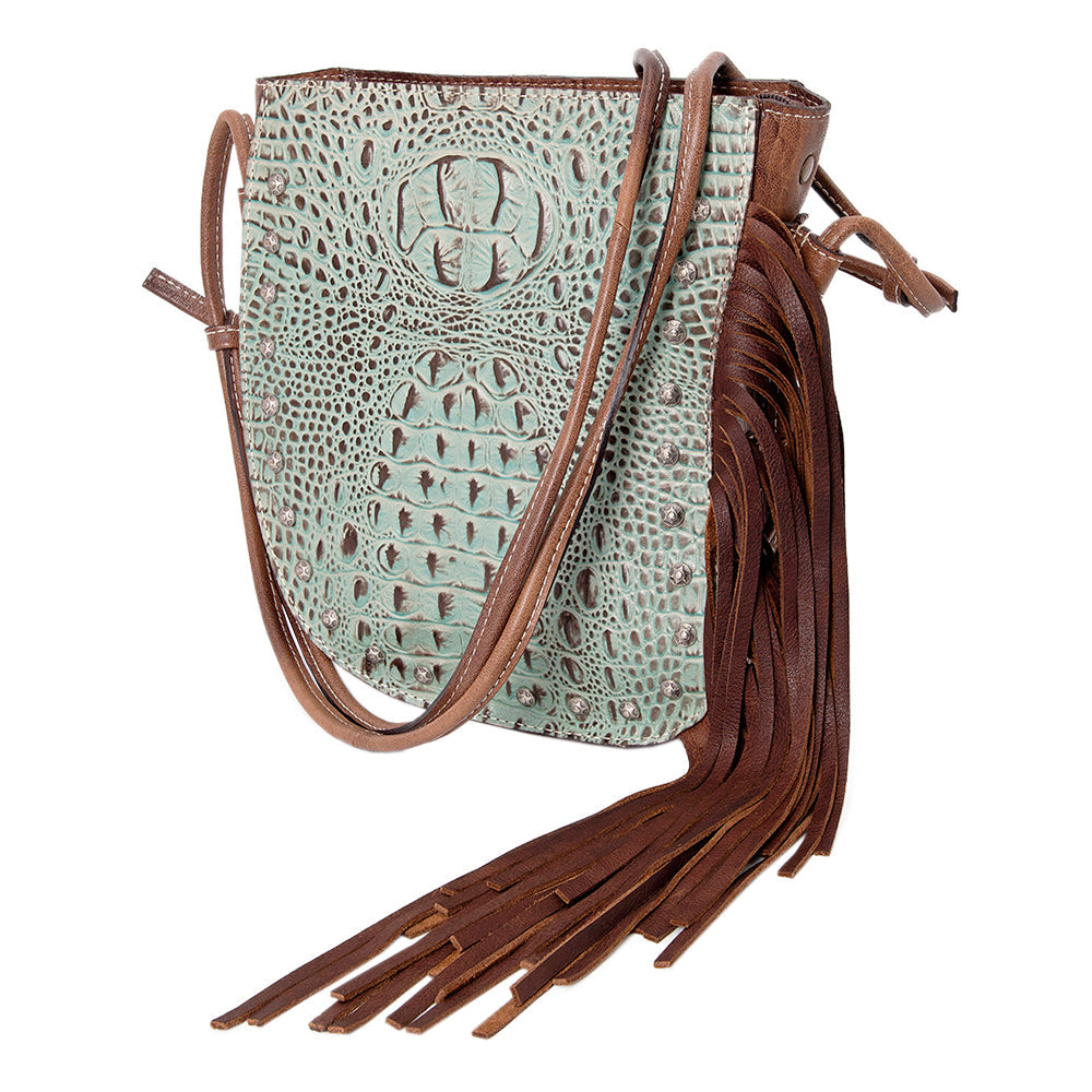 American Darling Crocodile Embossed Genuine Leather Women Bag Western Handbag Purse