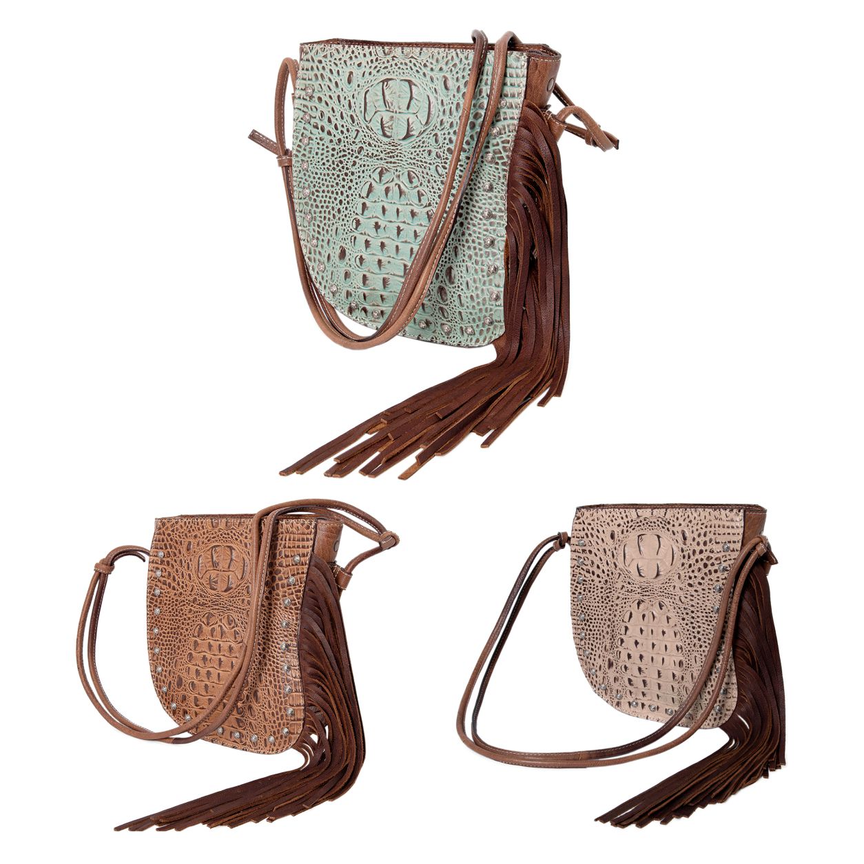 American Darling Crocodile Embossed Genuine Leather Women Bag Western Handbag Purse