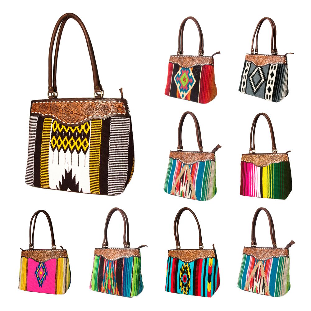 American Darling Tote Hand Tooled Saddle Blanket Genuine Leather Women Bag Western Handbag Purse