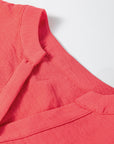 Ricrac Contrast Trim V-Neck Button Down Shirt