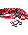 1" X 8Ft Hilason Braided Poly Barrel Horse Racing Reins Flat Grip Knots W/ Snaps