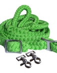 1" X 8Ft Hilason Braided Poly Barrel Horse Racing Flat Reins Green W/ Snaps