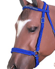 Hilason Flat Braided Paracord Horse Headstall Bridle Black W/ Crystals