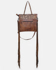 American Darling Messenger Beautifully Hand Tooled Hair on Genuine Leather women handbag