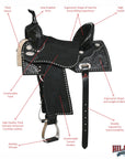 Hilason Western Horse Flex Tree Saddle American Leather Trail Barrel