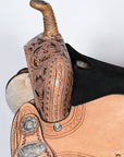 Hilason Western Horse American Leather Barrel Flex Tree Trail Child Saddle