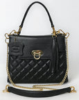 Never Mind Western Cross Body Genuine Leather Handbag Purse Wallet Bag For Women Girls