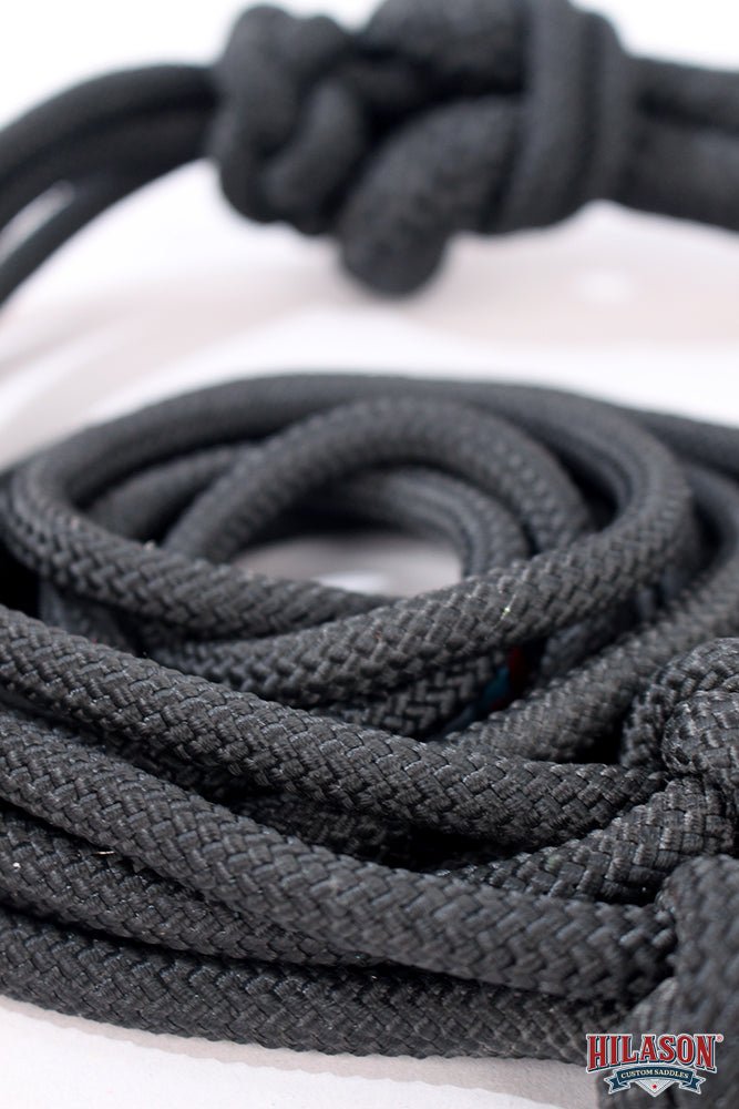 HILASON Western Horse Poly Rope Tied Adjustable Halter 8 Ft Lead Black