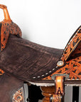 Flexible Tree Western Saddle With Hand Tooled Leather For Trail Riding Endurance