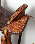 Flexible Tree Western Saddle With Hand Tooled Leather For Trail Riding Endurance