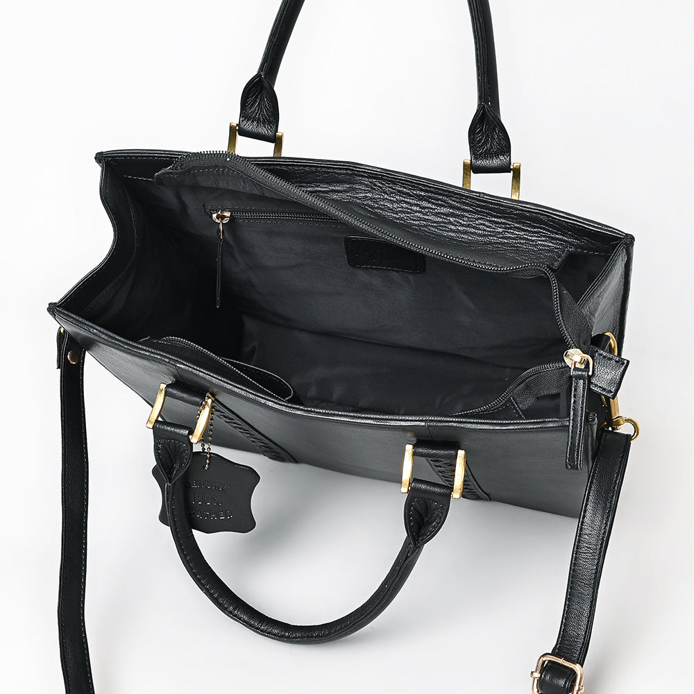 Never Mind  Briefcase Genuine Leather Women Bag Western Handbag Purse