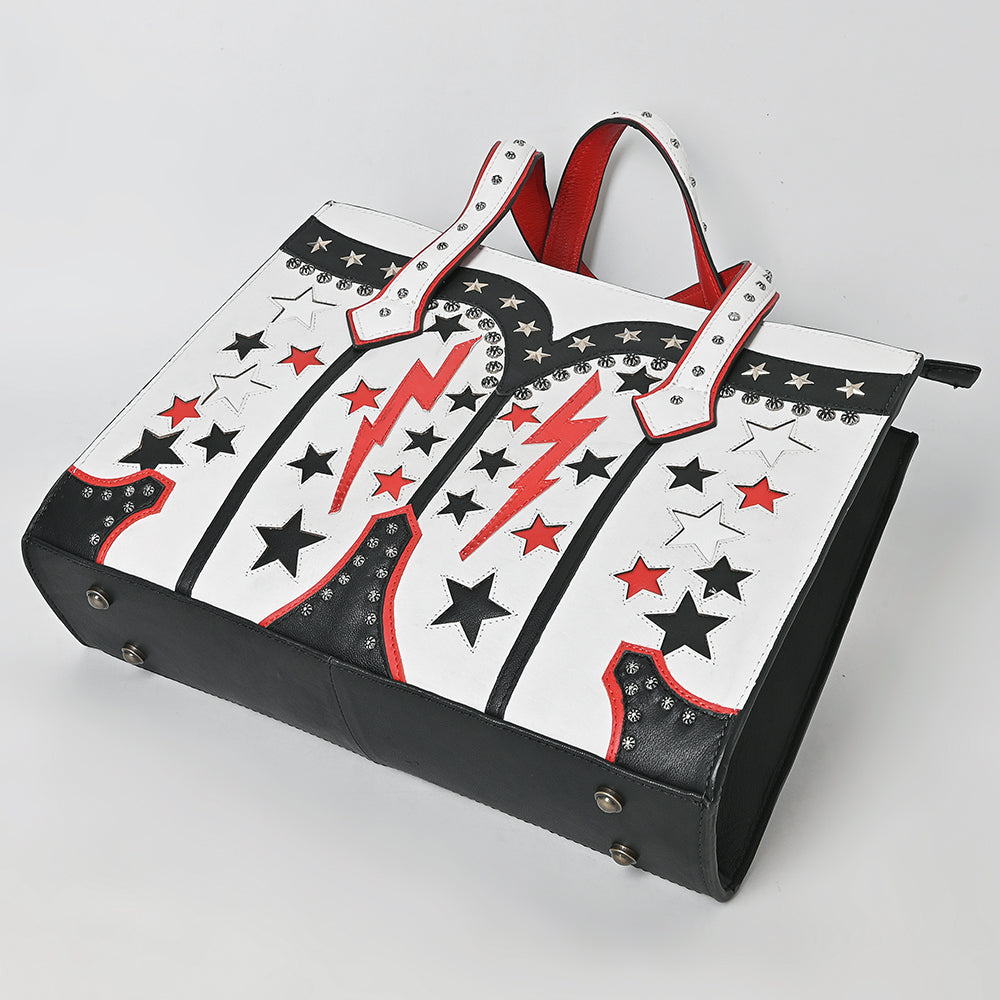 American Darling Tote Hand Printed Genuine Leather Women Bag Western Handbag Purse
