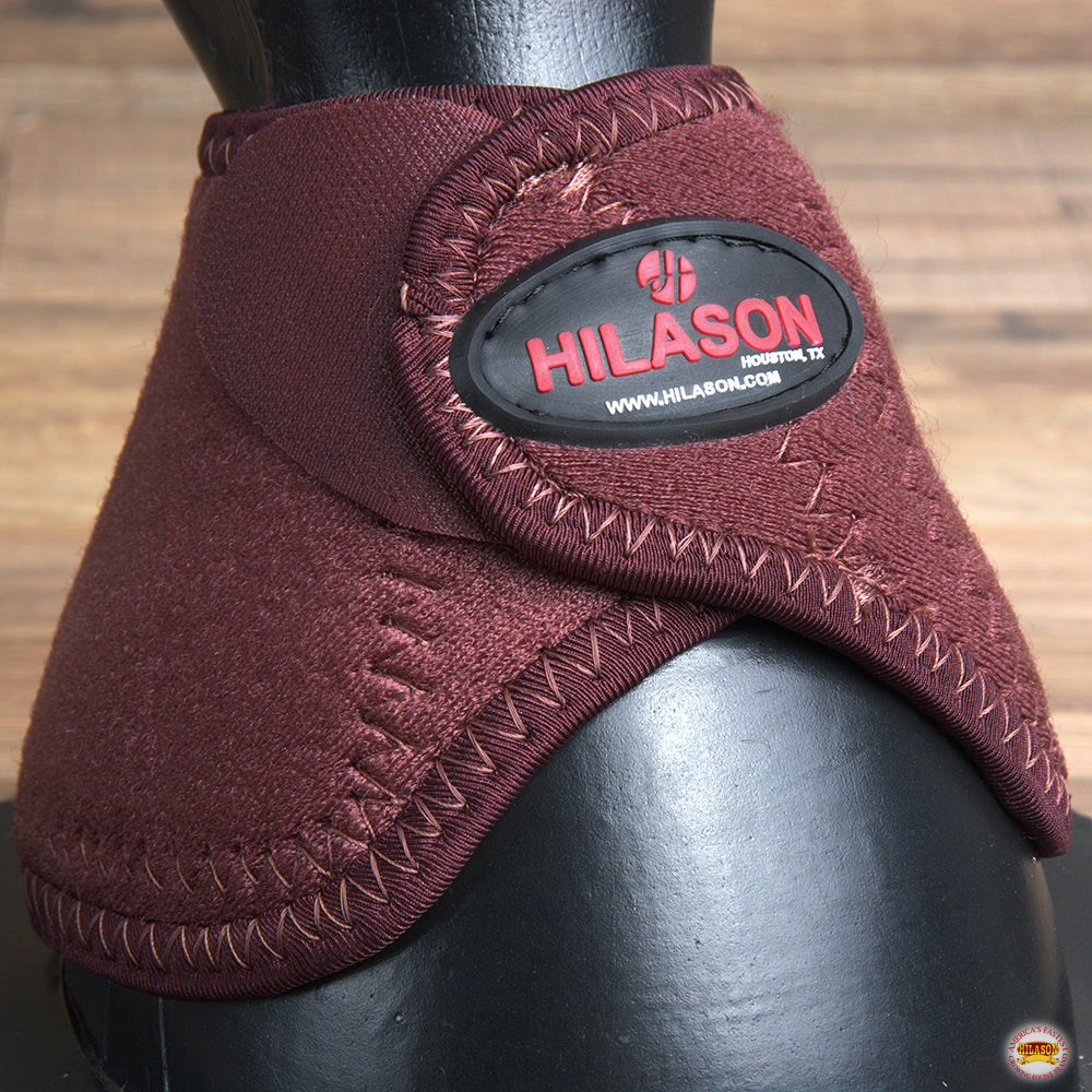 Hilason Western Horse No Turn Bell Boots Leg Protection Durable Brown Medium