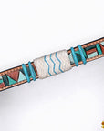 Hilason Horse Hand Painted American Leather Breast Collar Headstall Rawhide Braided Tan