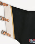 HILASON Pro Rodeo Bull Riding Chaps Genuine Leather Black
