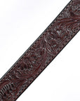 Hilason Western Horse Genuine Leather Headstall Breast Collar Brown Floral Hand Carved Stainless Steel Hardware