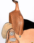 Flex Tree Western Horse Saddle In American Leather Barrel Trail Hilason