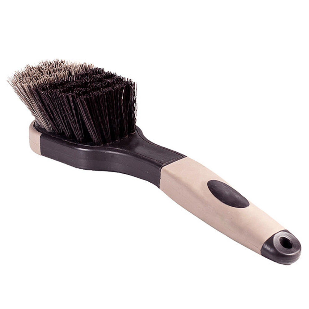 Horze Western Horse &amp; Animal Pets Comfortable Soft Touch Grip Brush Dark Brown