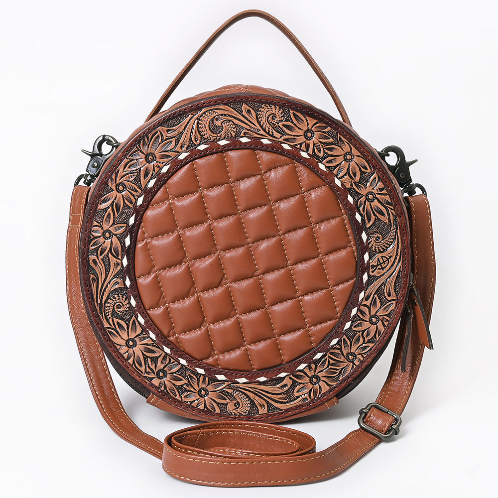 ADBG1684 Canteen Hand Tooled Genuine Western Leather Women Bag