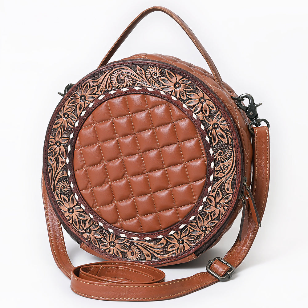 ADBG1684 Canteen Hand Tooled Genuine Western Leather Women Bag