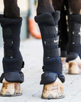 Back On Track Horse Leg Pair Royal Quick Wraps Deluxe Polyester Black Flexible Protective Boots