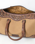 American Darling Duffel Hand Tooled Saddle Blanket Genuine Leather Women Bag Western Handbag Purse
