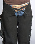 Black Hilason Suede Full Grain Leather Shotgun Work Chaps