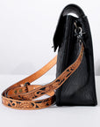 Hand Tooled Genuine Leather Western Style Crossbody Bag For Women