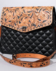 Hand Tooled Genuine Leather Western Style Crossbody Bag For Women