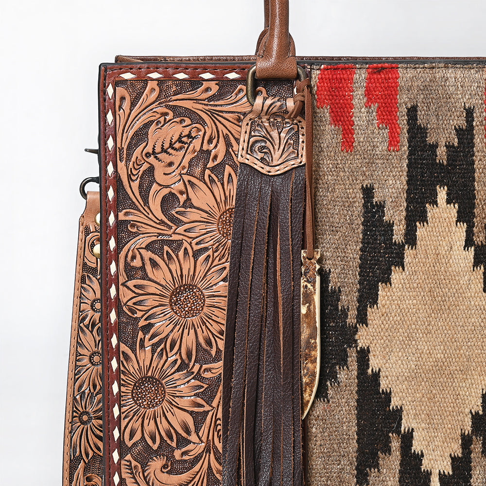 American Darling Tote Hand Tooled Saddle Blanket Genuine Leather women bag western handbag purse