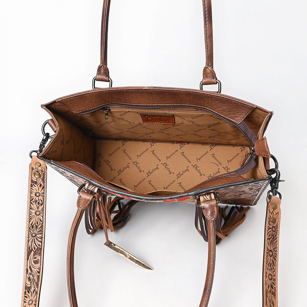 American Darling Tote Hand Tooled Saddle Blanket Genuine Leather women bag western handbag purse