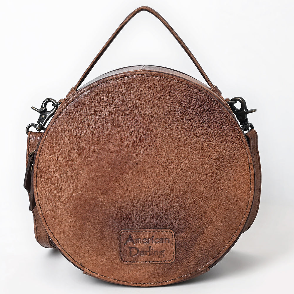 American Darling Canteen Saddle Blanket Hand Tooled Genuine Leather Women Bag Western Handbag Purse