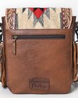 American Darling Large Crossbody Saddle Blanket Hand Tooled Hair On Genuine Leather Women Bag Western Handbag Purse