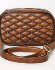 American Darling Western Cross Body Genuine Leather Handbag Purse Wallet Bag For Women Girls Brown