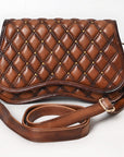 American Darling Western Cross Body Genuine Leather Handbag Purse Wallet Bag For Women Girls Brown