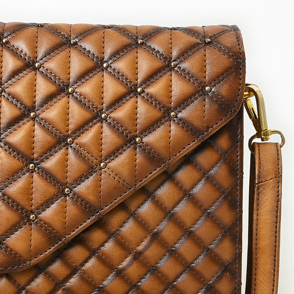 American Darling Envelope Bag Beautifully Quilted Genuine Leather women bag