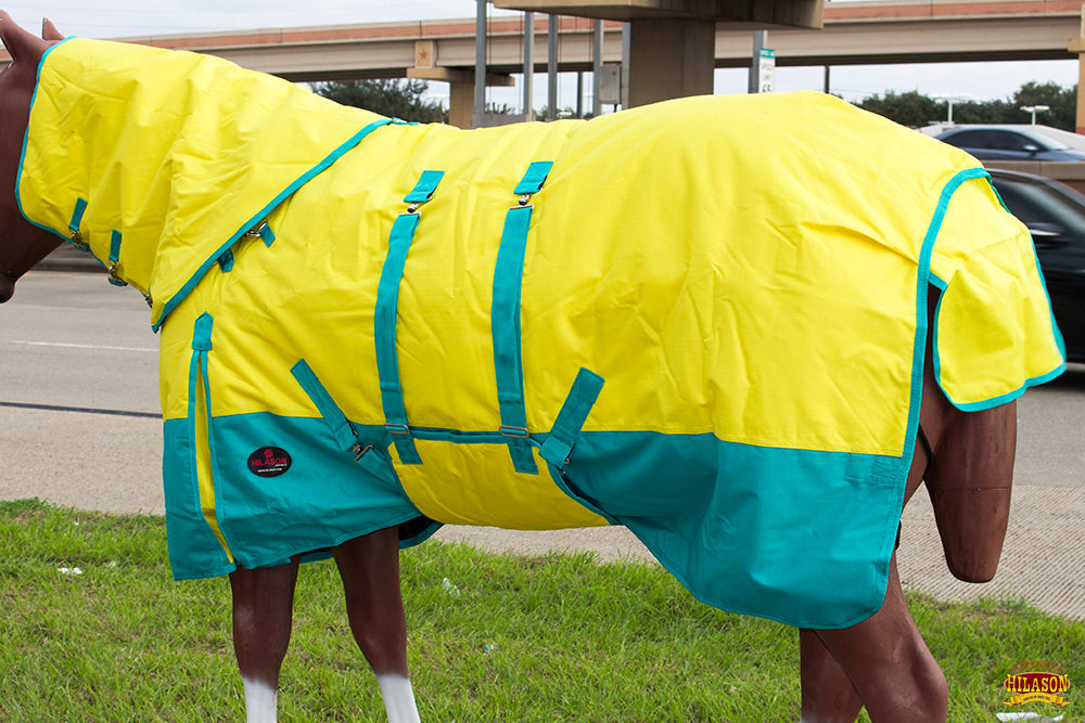 1200D Winterized Weatherproof Turnout Horse Blanket With Belly Wrap And Neck Cover