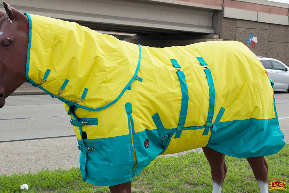 1200D Winterized Weatherproof Turnout Horse Blanket With Belly Wrap And Neck Cover