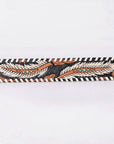 American Darling Floral Hand Carved Painted Belt Buckle Genuine Leather Covered Stylish Brown | Western