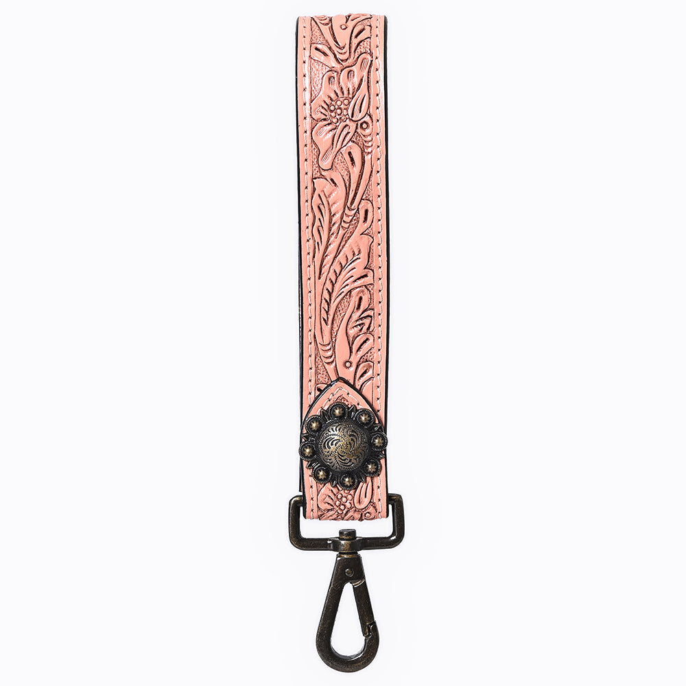 American Darling ADKR217 Hand Tooled Genuine Leather Wristlet Key Ring