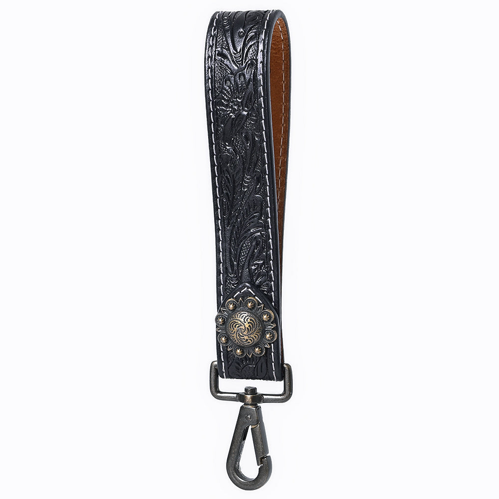 American Darling ADKR217 Hand Tooled Genuine Leather Wristlet Key Ring