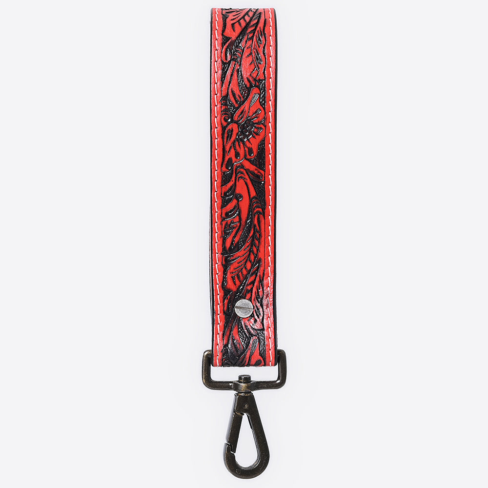 American Darling ADKR217 Hand Tooled Genuine Leather Wristlet Key Ring