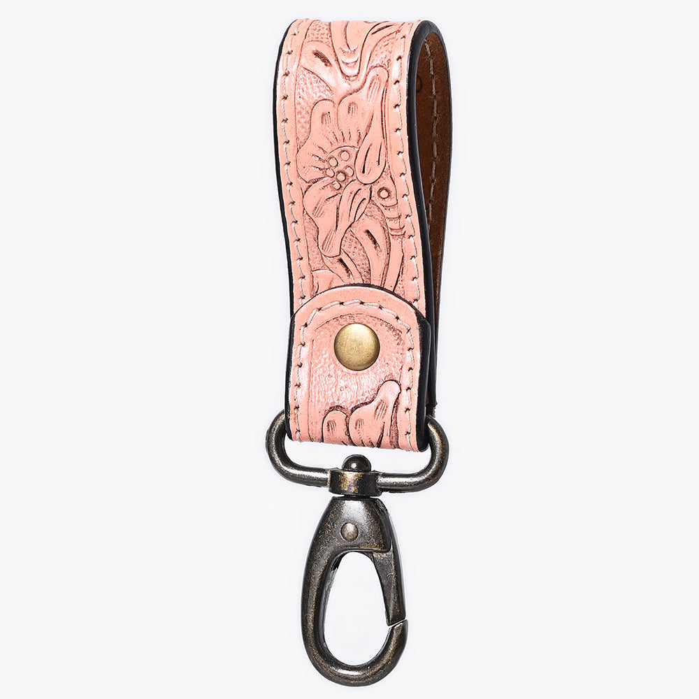 American Darling ADKR218 Hand Tooled Genuine Leather Wristlet Key Ring