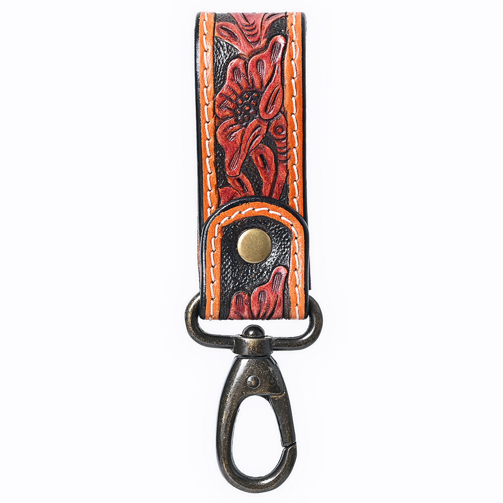 American Darling ADKR218 Hand Tooled Genuine Leather Wristlet Key Ring