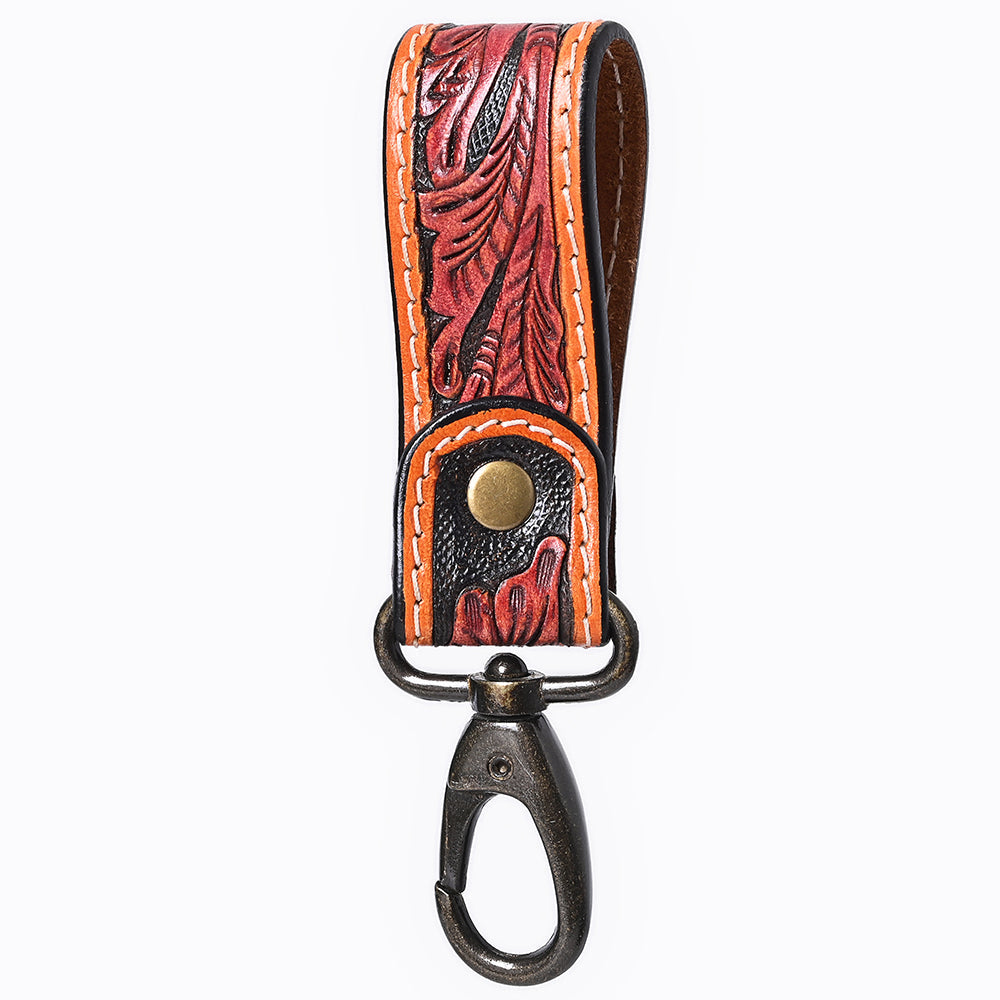 American Darling ADKR218 Hand Tooled Genuine Leather Wristlet Key Ring