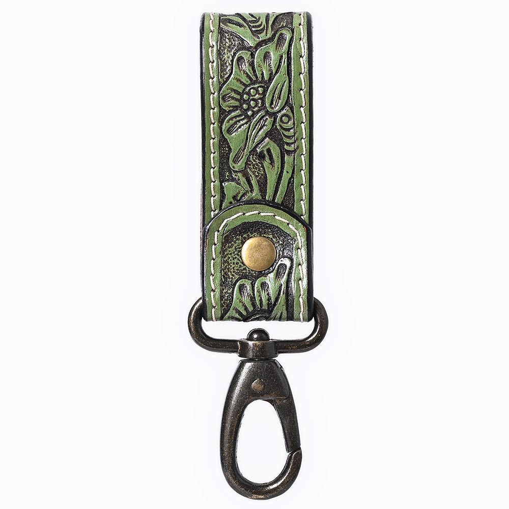 American Darling ADKR218 Hand Tooled Genuine Leather Wristlet Key Ring