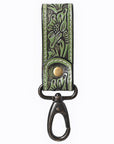 American Darling Hand Tooled Genuine Leather Wristlet Key Ring