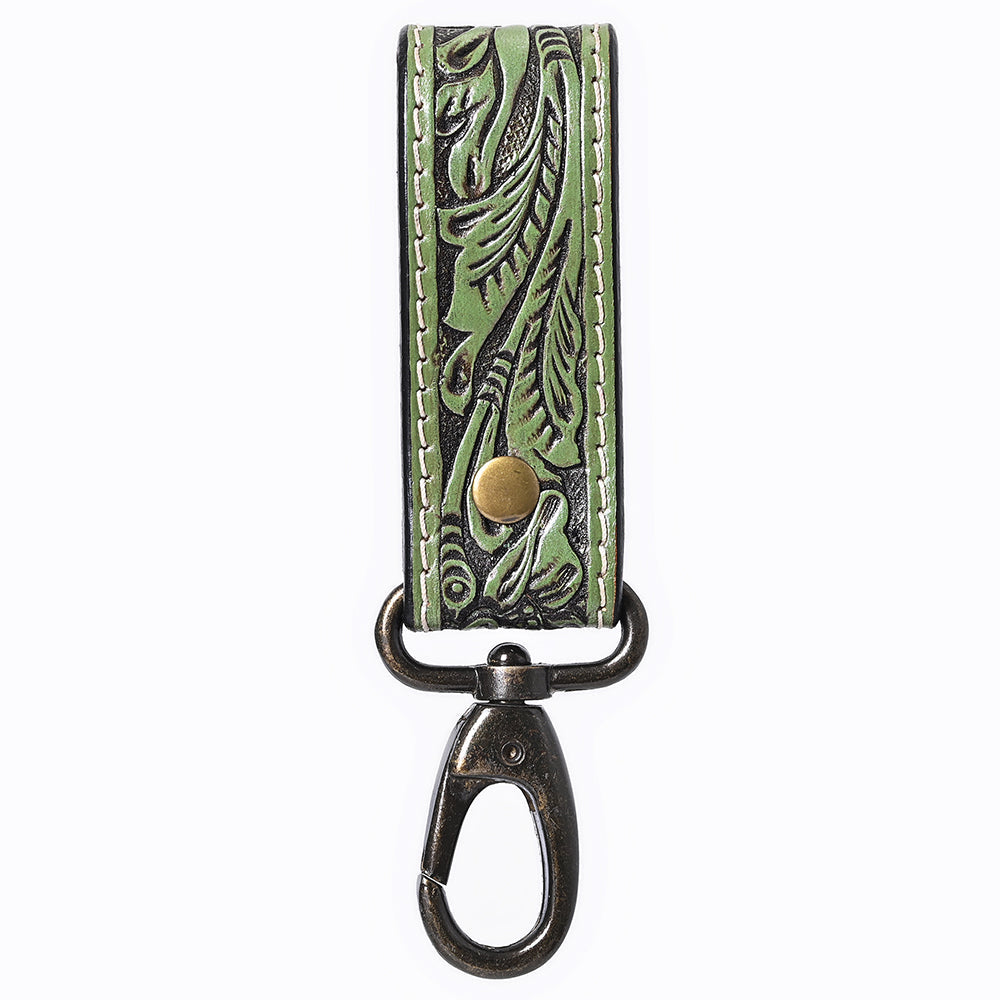 American Darling ADKR218 Hand Tooled Genuine Leather Wristlet Key Ring