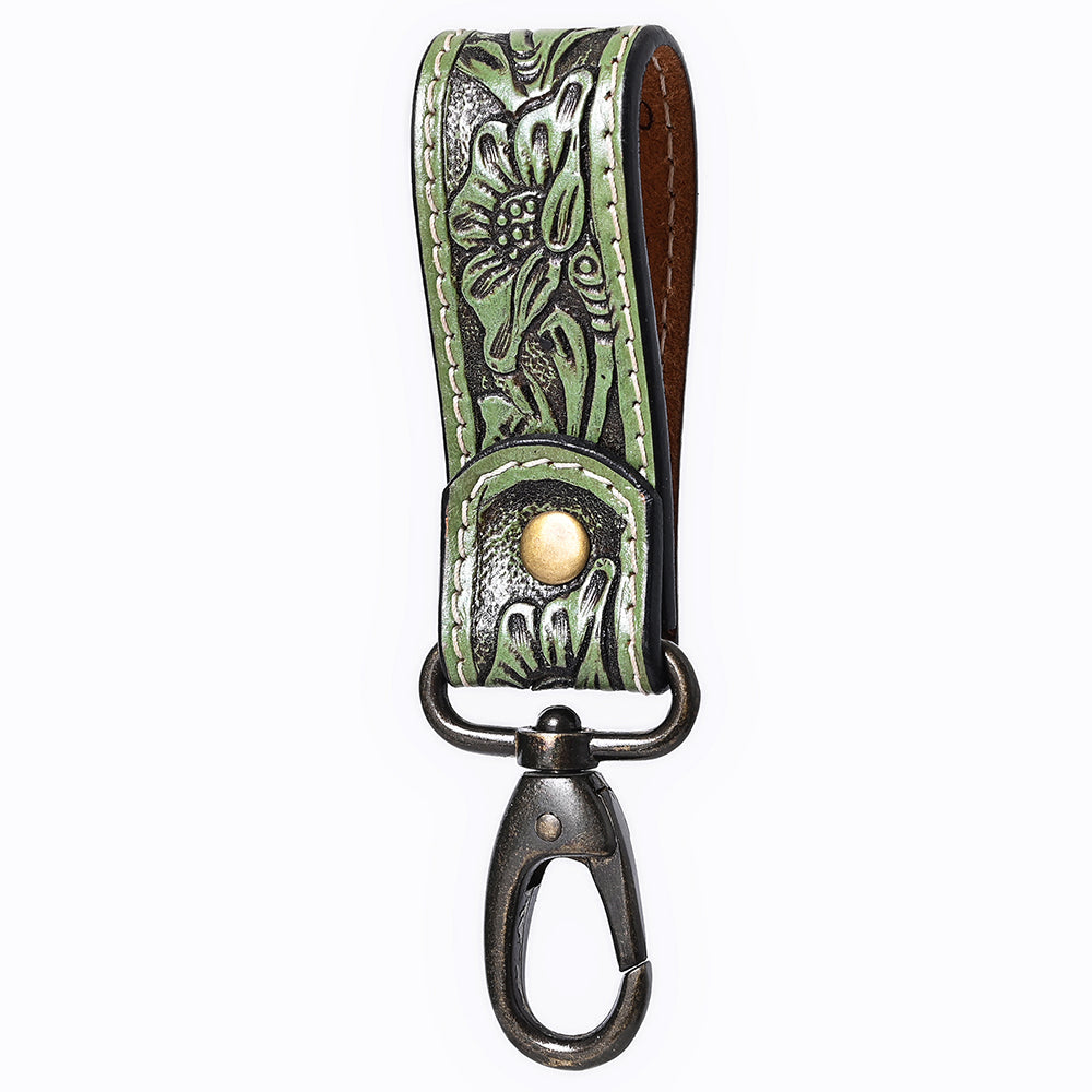 American Darling ADKR218 Hand Tooled Genuine Leather Wristlet Key Ring