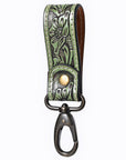 American Darling Hand Tooled Genuine Leather Wristlet Key Ring